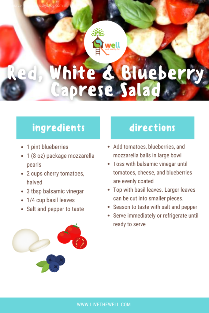 Red White and Blueberry Caprese Salad